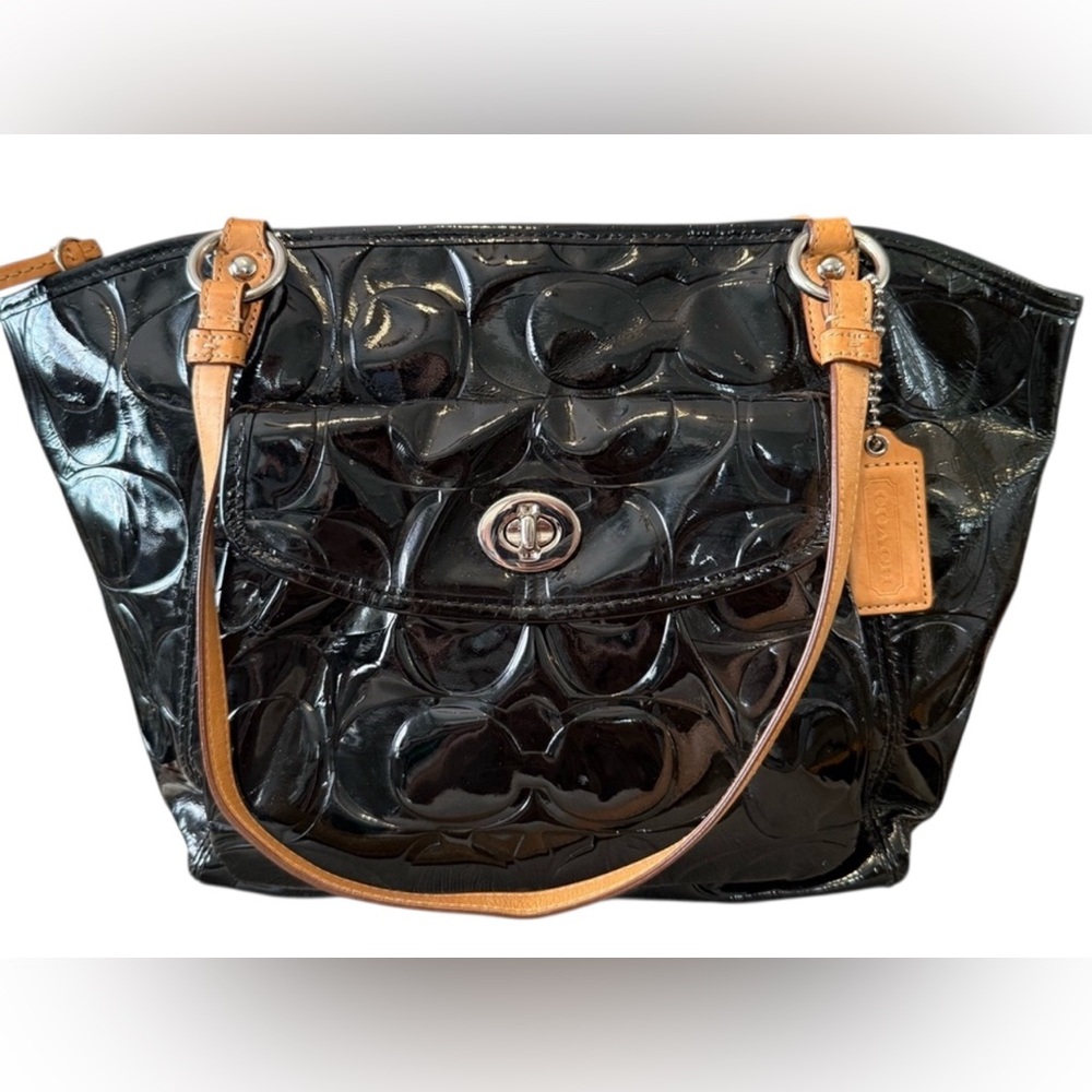 Coach Black Patent Leather Shoulder Bag